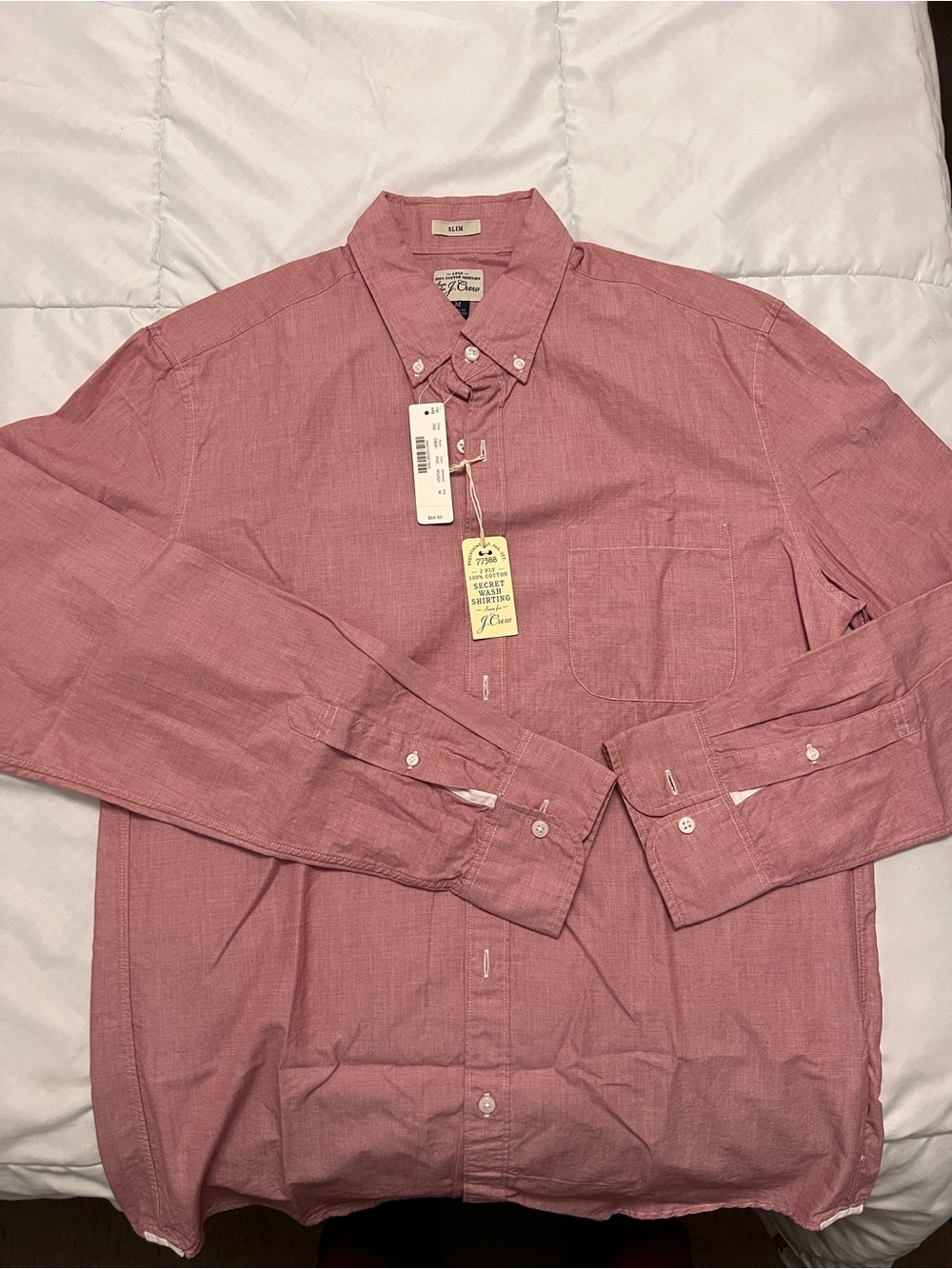 J. Crew Men's Button-Down Shirt in Dusty Rose